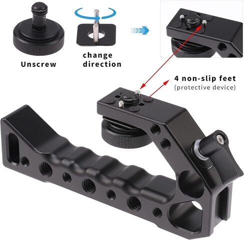 Foto4easy Camera Top Handle Grip with Cold Shoe Mount for DSLR Camera Cage Video Black in Kuwait