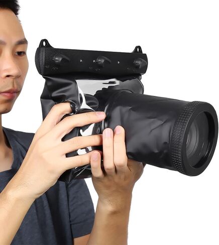 HURRISE HD Underwater Housing Case for DSLR Cameras - Depth 20m - Transparent Design, Complete Protection, Ideal for Diving, Swimming & Outdoor Adventures in Kuwait