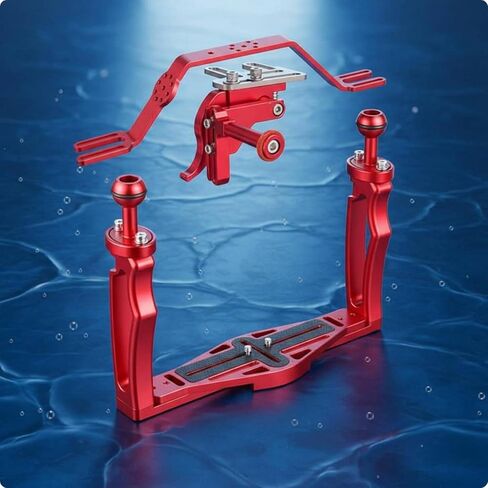 Underwater Filming Bracket Cold Shoe Mounts Underwater Camera Tray Stable Footage for Diving, Black, Handheld with Shutter and Handle in Kuwait