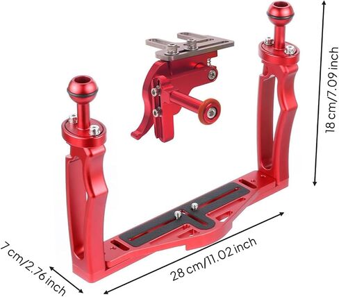 Underwater Filming Bracket Aluminum Alloy Underwater Camera Tray Dive Ready for Diving, Red, Handheld with Shutter in Kuwait