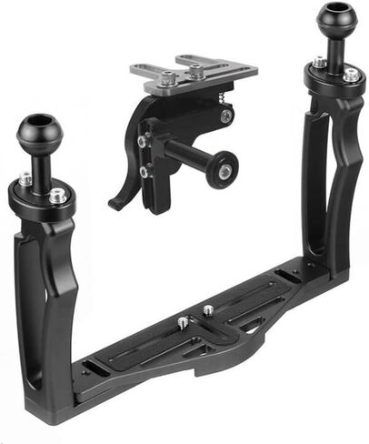 Underwater Filming Bracket Aluminum Alloy Underwater Camera Tray Dive Ready for Diving, Black, Handheld with Shutter in Kuwait
