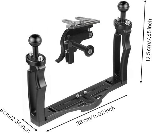 Underwater Filming Bracket Aluminum Alloy Underwater Camera Tray Dive Ready for Diving, Black, Handheld with Shutter in Kuwait