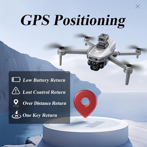 Foldable GPS Drone 4K Camera with 4.5" Screen Remote for Adults Beginners | Under 249g Brushless Quadcopter with 64GB Card, Auto Return, Follow Me, Obstacle Avoidance, Waypoint Fly, 50 Mins Flight Time in Kuwait