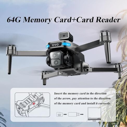 Foldable GPS Drone 4K Camera with 4.5" Screen Remote for Adults Beginners | Under 249g Brushless Quadcopter with 64GB Card, Auto Return, Follow Me, Obstacle Avoidance, Waypoint Fly, 50 Mins Flight Time in Kuwait
