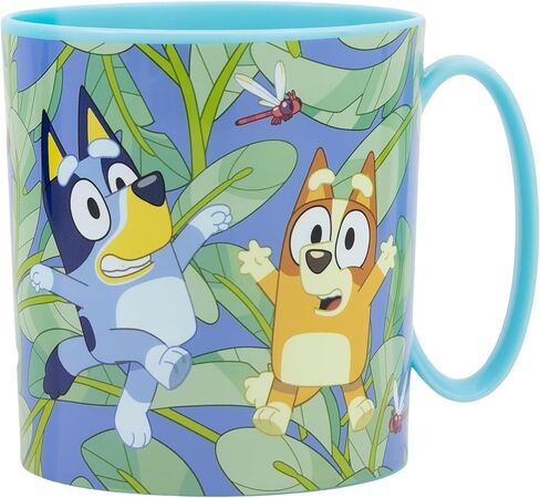 Stor Bluey 350ml Microwave Reusable Plastic Kids Cup | Official Bluey and Bingo Design Microwave Safe Plastic Mug - Great for Breakfast and Snack in Saudi Arabia