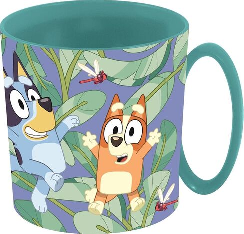 Stor Bluey 350ml Microwave Reusable Plastic Kids Cup | Official Bluey and Bingo Design Microwave Safe Plastic Mug - Great for Breakfast and Snack in Saudi Arabia