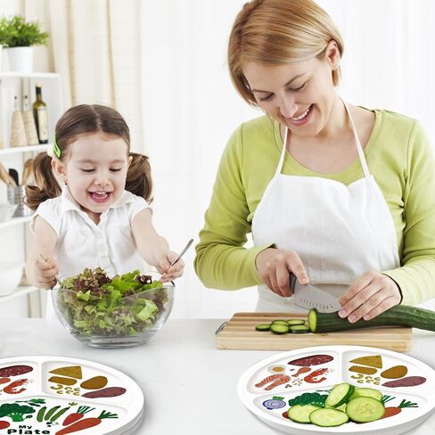 10"" 3-Grid Cute Cartoon Portion Control Plate - Melamine, Healthy Nutrition for Weight Loss & Diabetes Management, Ideal for Adults & Teens Kids (1 Pack), 40611CCPO01 in Kuwait