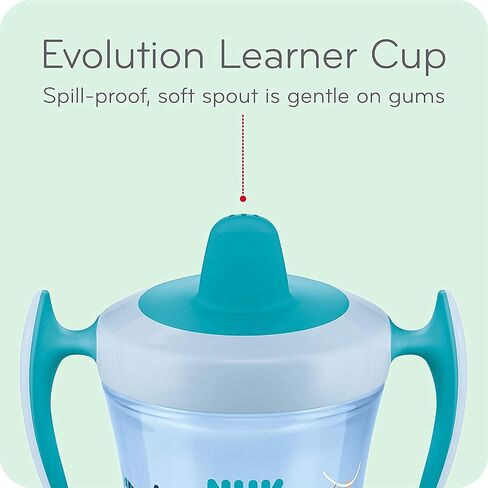 NUK Evolution Soft Spout Learner Cup (Blue Monkey, 2 Pack) in Kuwait
