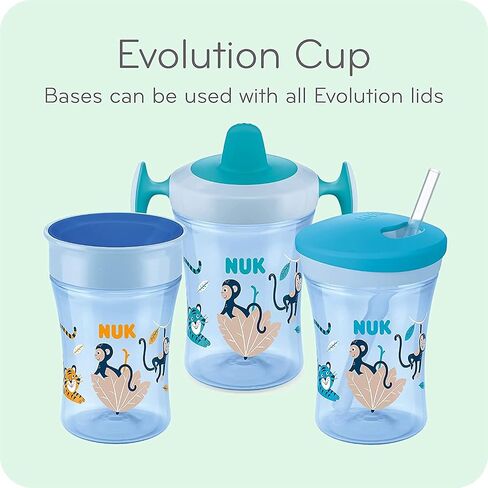 NUK Evolution Soft Spout Learner Cup (Blue Monkey, 2 Pack) in Kuwait