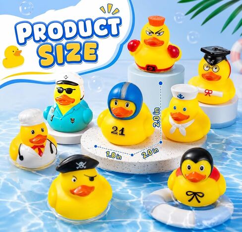 100PCS Rubber Ducks, Random Assortment Ducks Bulk, 2 Inch Mini Rubber Duckies for Toddler Bath Toys, Kids Bath Pool Toys Birthday Gifts Party Favors in Kuwait