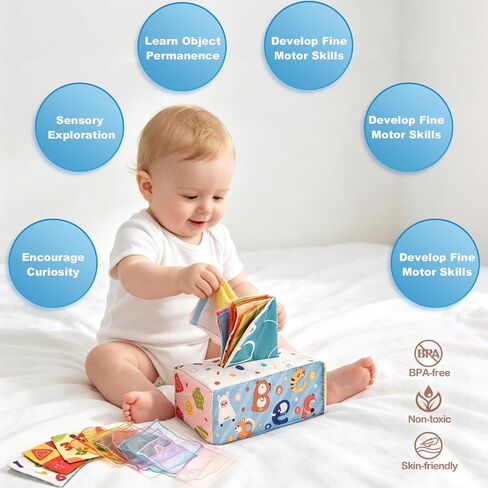 Montessori Toy Set 6 in 1 Baby Toys 6 to 12 Months, Montessori Toy for Toddlers 1-3, Infant Teething Babies Toy Stacking Blocks Rings Pull String Toy in Kuwait