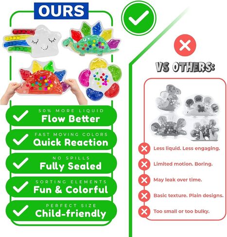 4-Pack Color Sorting Sensory Toys for Toddlers Ages 3+ Montessori Travel Toys Calm Down Toy for Preschool | Flower, Porcupine, Cloudy Rainbow Color Matching Activities Gift Ready for Boys Girls B-Day in Kuwait