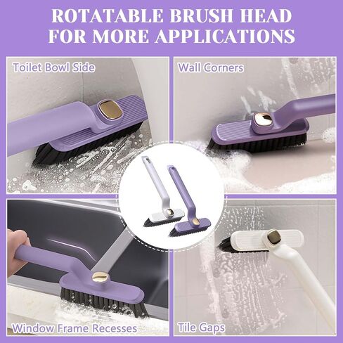 2PCS Multi-Function Rotating Crevice Cleaning Brush, 360 Degree Rotating Crevice Cleaning Brush Household, No Dead Corners Hard Bristle Crevice Gap Brush Tool for Door Window Track Kitchen in Saudi Arabia