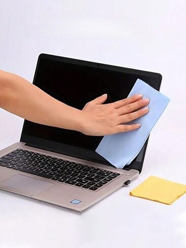 1pc Random Color Microfiber Cleaning Cloth for Silver Jewelry, Eyeglasses, Mobile Phones, Tablets, Laptop and Computer Screens, Soft Reusable Dust and Smudge Wiping Cloth in Kuwait