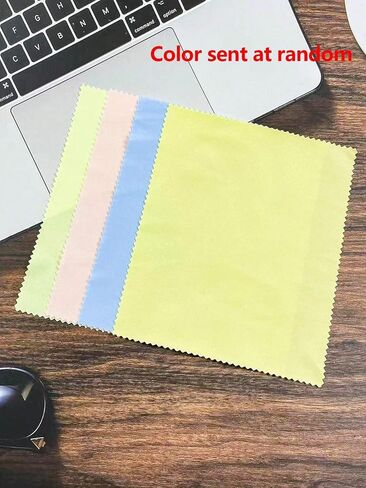 1pc Random Color Microfiber Cleaning Cloth for Silver Jewelry, Eyeglasses, Mobile Phones, Tablets, Laptop and Computer Screens, Soft Reusable Dust and Smudge Wiping Cloth in Kuwait