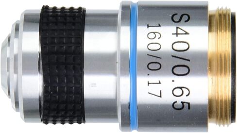 40X Achromatic Objective Lens Microscope Objective Achromatic Objectives 160mm 185 Conjugate Distance 0.17mm Cover Glass RMS Thread Aluminum Alloy Shell in Kuwait