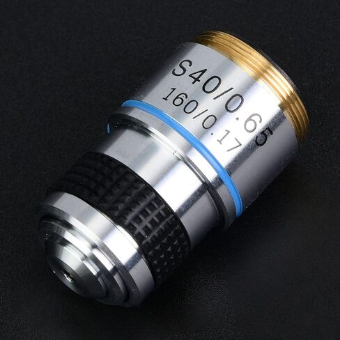 40X Achromatic Objective Lens Microscope Objective Achromatic Objectives 160mm 185 Conjugate Distance 0.17mm Cover Glass RMS Thread Aluminum Alloy Shell in Kuwait