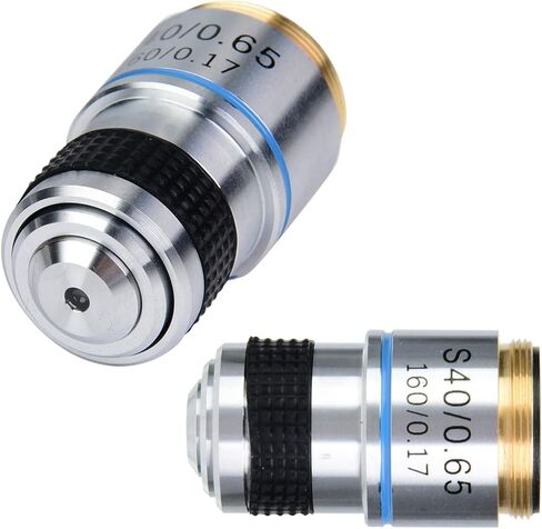 40X Achromatic Objective Lens Microscope Objective Achromatic Objectives 160mm 185 Conjugate Distance 0.17mm Cover Glass RMS Thread Aluminum Alloy Shell in Kuwait