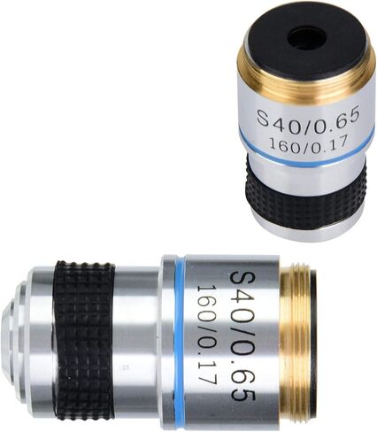 40X Achromatic Objective Lens Microscope Objective Achromatic Objectives 160mm 185 Conjugate Distance 0.17mm Cover Glass RMS Thread Aluminum Alloy Shell in Kuwait