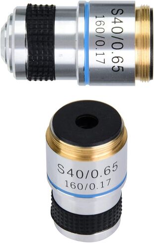 40X Achromatic Objective Lens Microscope Objective Achromatic Objectives 160mm 185 Conjugate Distance 0.17mm Cover Glass RMS Thread Aluminum Alloy Shell in Kuwait