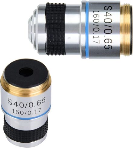 40X Achromatic Objective Lens Microscope Objective Achromatic Objectives 160mm 185 Conjugate Distance 0.17mm Cover Glass RMS Thread Aluminum Alloy Shell in Kuwait