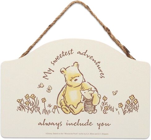 Disney Winnie the Pooh Happy Sort of Day Hanging Wood Wall Decor | Vintage Winnie the Pooh and Friends Sign for Bedroom or Nursery in Kuwait