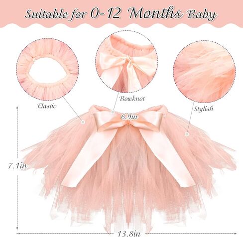 4 PCS Newborn Photography Props Outfits - Baby Tutu Skirt & Lace Romper Cute Bow Headdress Flower Headband Sets for Infants Girl Boy in Kuwait