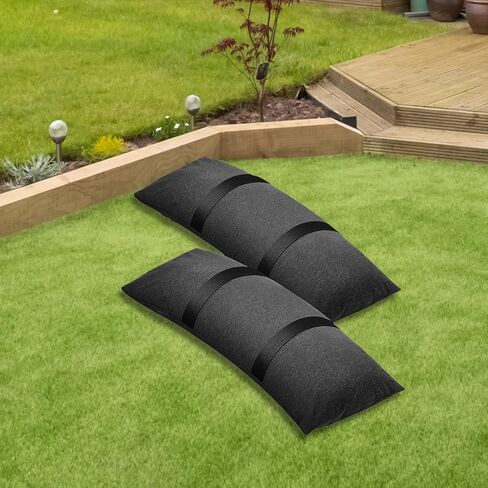 2 Pieces Outdoor Fillable Sand Bags Arched Weight Bags for Patio Furniture Canvas Material Weatherproof Accessories Suitable for Yard Lawn Garden in Kuwait