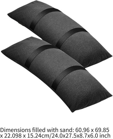 2 Pieces Outdoor Fillable Sand Bags Arched Weight Bags for Patio Furniture Canvas Material Weatherproof Accessories Suitable for Yard Lawn Garden in Kuwait