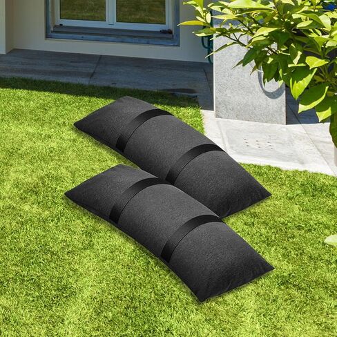 2 Pieces Outdoor Fillable Sand Bags Arched Weight Bags for Patio Furniture Canvas Material Weatherproof Accessories Suitable for Yard Lawn Garden in Kuwait