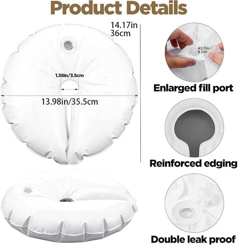 2Pcs Umbrella Base Weight Bag Sand Bag Garden Windproof Flag Base Stand Weight White in Kuwait