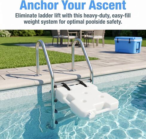 HOMSFOU Heavy Duty Pool Ladder Weights Stable Pool Sand Bags with Adjustable Straps 4pcs Plastic Ladder Weights and Easy Installation in Saudi Arabia