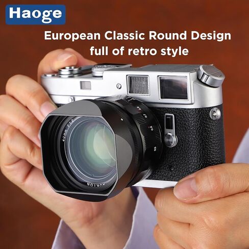 Haoge Bayonet Metal Square Lens Hood for Voigtlander NOKTON 35mm F1.2 II/III,40mm F1.2,50mm F1.2 Aspherical Lens for VM Mount Accessories LH-VM35-NB Black,with Cap in Kuwait