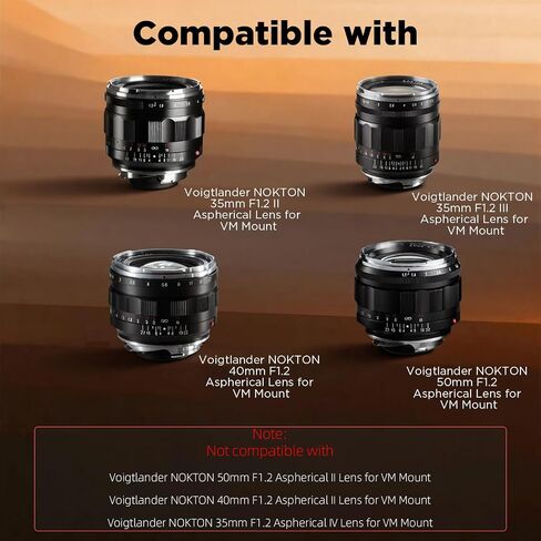 Haoge Bayonet Metal Square Lens Hood for Voigtlander NOKTON 35mm F1.2 II/III,40mm F1.2,50mm F1.2 Aspherical Lens for VM Mount Accessories LH-VM35-NB Black,with Cap in Kuwait