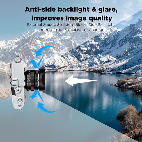 Haoge Bayonet Metal Square Lens Hood for Voigtlander NOKTON 35mm F1.2 II/III,40mm F1.2,50mm F1.2 Aspherical Lens for VM Mount Accessories LH-VM35-NB Black,with Cap in Kuwait
