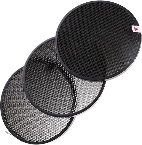 COHEALI Black Aluminum Alloy Honeycomb Grid Reflector with Quick Release and Fixing Spring, Convenient to Use Studio Flash Lighting Accessory for Photography in Kuwait