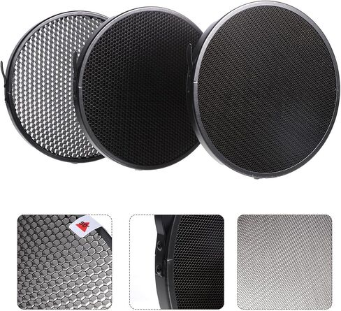COHEALI Black Aluminum Alloy Honeycomb Grid Reflector with Quick Release and Fixing Spring, Convenient to Use Studio Flash Lighting Accessory for Photography in Kuwait