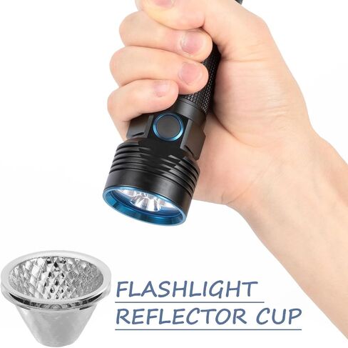 SEWACC 2pcs Silver Aluminum Flashlight Reflector Accessory with Lightweight Multifunctional Design, Compatible with LED Beads Chip Lamp Bulb for Indoor and Outdoor Adventures in Kuwait