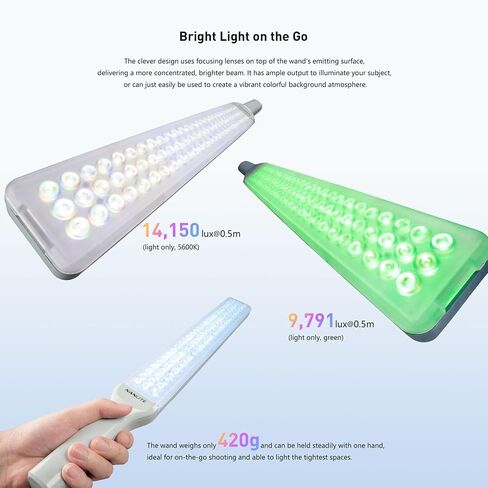 NANLITE Wand 30W RGB LED Handheld Stick Video Light,2700K to 7500K Bi-Color,APP Control Fill Light for Video Recording,Live Streaming in Kuwait