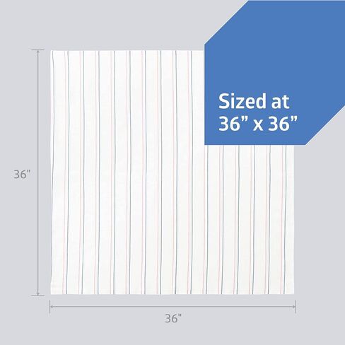 Medline Candystripe Baby Receiving Blanket, 100% Cotton, 36 x36 in, 3 Count | Soft Swaddle Blanket for Newborns & Infants, Classic Hospital Stripe Design, Soft Breathable Nursery Blanket, in Kuwait