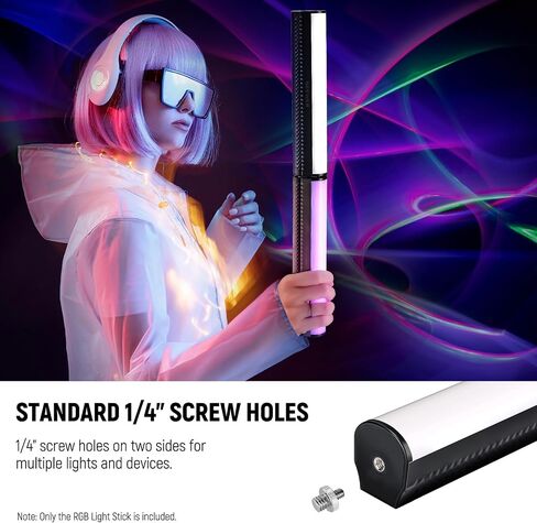 NEEWER RGB Light Wand, Magnetic Handheld Photography Video Light Stick, 2500K~8500K Dimmable CRI95+ Full Color LED Tube Light Bar with 2550mAh Battery, 17 Light Scenes for Vlog TikTok YouTube, TL20C | 2500K-8500K Dimmable, CRI95+, Full Color LED Tube Ligh in Saudi Arabia