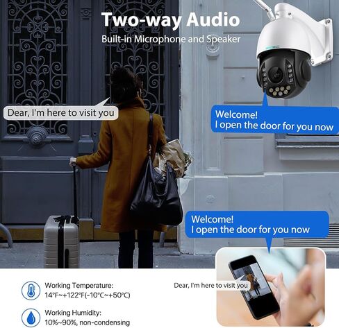 SV3C 4K 36X Zoom PTZ Camera Outdoor, 8MP Dual Band WiFi Security IP Camera | 360° Auto Tracking, Humanoid Vehicle Detection, Floodlight Color Night Vision, Two-Way Audio, RTSP, 24/7 All Day Recording in Kuwait