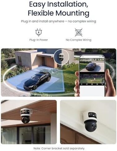 REOLINK OMVI 3i WiFi with TrackFlex Floodlight WiFi, Triple-Lens Outdoor Security Camera, 10MP 180° Panoramic + 8MP 4K Pan-Tilt, SyncTrack, Auto Tracking in Kuwait