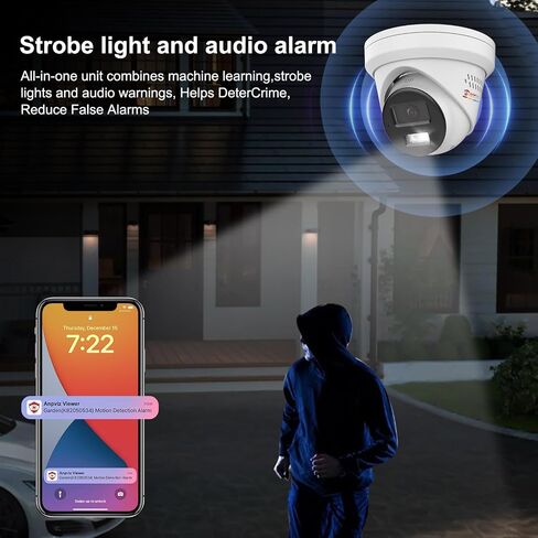 Anpviz 5MP PoE IP Active Deterrence Camera, Wired Security Camera Outdoor | 2-Way Audio, Human Vehicle Detection, Smart Color Night Vision, IP67, 5MP@20fps, 2.8mm Lens Wide Angle, WDR, IPC-D3653WD-SA in Kuwait