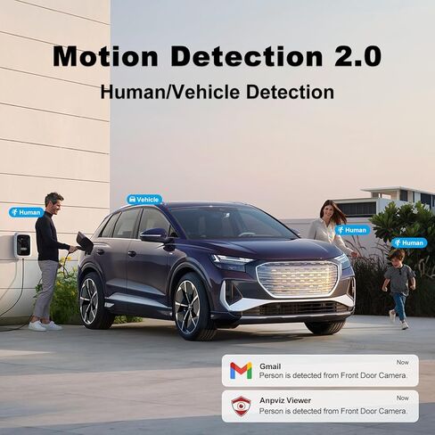 Anpviz 5MP PoE IP Active Deterrence Camera, Wired Security Camera Outdoor | 2-Way Audio, Human Vehicle Detection, Smart Color Night Vision, IP67, 5MP@20fps, 2.8mm Lens Wide Angle, WDR, IPC-D3653WD-SA in Kuwait