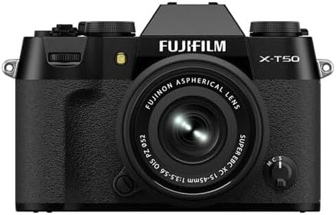 Fujifilm X-T50 Mirrorless Digital Camera XC15-45mmF3.5-5.6 OIS PZ Lens Kit - Black Bundle with Additional Accessories in Kuwait