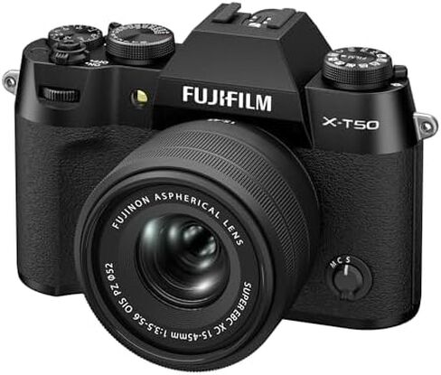 Fujifilm X-T50 Mirrorless Digital Camera XC15-45mmF3.5-5.6 OIS PZ Lens Kit - Black Bundle with Additional Accessories in Kuwait