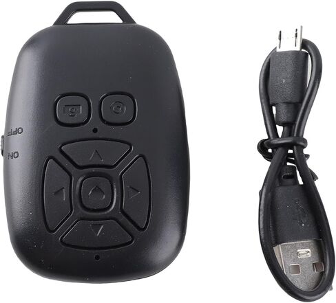 ANGGREK Bluetooth Remote Shutter, 5.0 Wireless Camera Remote Control for Selfie Photos Videos, Mini Bluetooth Page Turner with USB Type C Charging Cable, for Mobile Devices in Kuwait