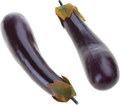 2pcs Simulation Eggplants Versatile Foam Eggplants Artificial Simulation Aubergines Vegetable Photography Props in Kuwait