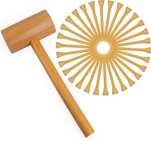Wooden Mallet Hammering & Pounding Toys Set Simulation Wooden Mallet Toddler Fake Hammer Portable Toy Hammer for Kids in Kuwait